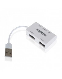 HUB APPROX 3PUERTOS USB2.0+LECTOR SD/MICRO SD BLANCO APPHT8B