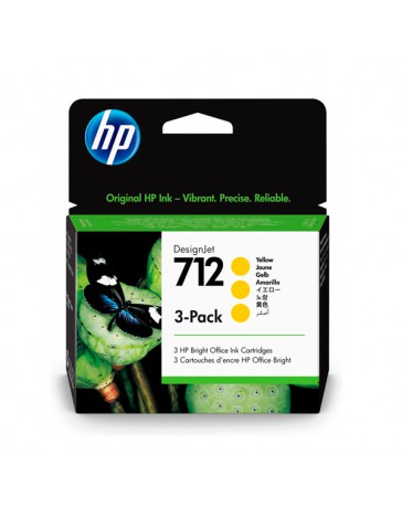 INK JET HP ORIG. 3ED79A Nº712XL AMARILLO PACK3