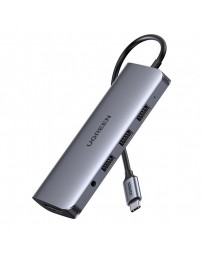 CONVERTIDOR USB C 3XUSB 3.0 /HDMI/VGA/RJ45/TF - UGREEN