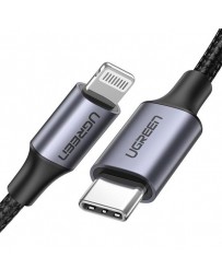 CABLE USB TIPO C A LIGHTNING 3A - 2M – NEGRO - UGREEN