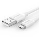 CABLE USB 2.0 A MICRO USB 2A - 1.5M – BLANCO - UGREEN
