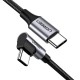 CABLE USB TIPO C/TIPO C 3A-2M–QC 3.0 -ACODADO NEGRO - UGREEN
