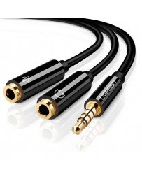CABLE AUDIO M 3.5MM A DOBLE SALIDA – 20CM. - UGREEN