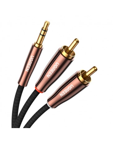 CABLE JACK 3.5MM A 2 RCA - 2M - COBRE PURO - UGREEN