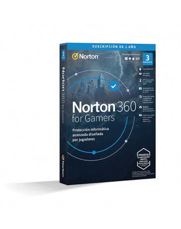 SOFTW. NORTON 360 FOR GAMERS 50GB ES 1 USU 3 DISP.1 AÑO BOX