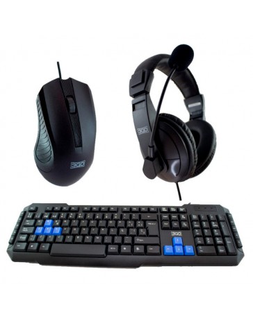 COMBO TECLADO+RATON+AURICULARES 3GO