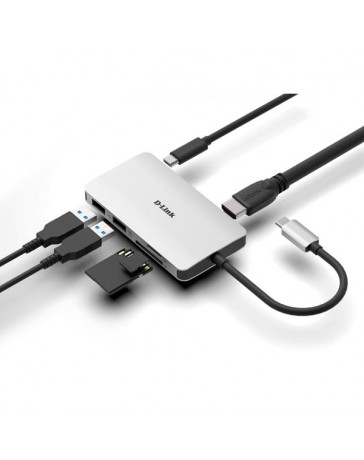 HUB USB D-LINK TIPO C 3.0 2USB/1 THU 3/1 HDMI/1 LECTOR SD