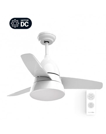 VENTILADOR TECHO BASE BLANCA Y 3 ASPAS EN BLANCO 91 CM. 35W