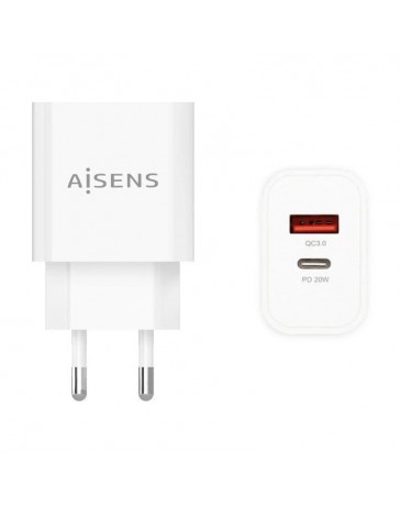 CARGADOR AISENS A110-0681 1USB TIPO C + USB-A 20W BLANCO