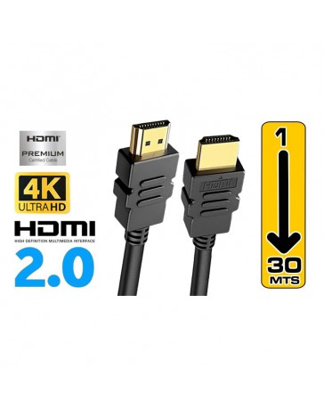 CABLE HDMI 2.0 4K 30/ 60HZ MACHO/MACHO 5 MTRS