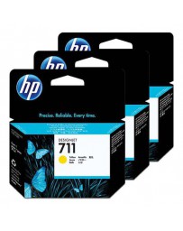 INK JET HP ORIG. CZ135A Nº711 AMARILLO PACK 3